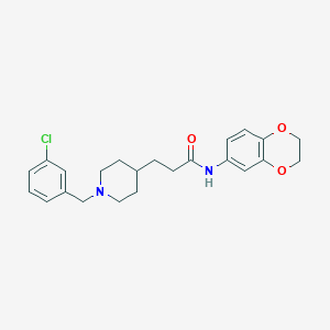 molecular formula C23H27ClN2O3 B4069004 3-[1-(3-chlorobenzyl)-4-piperidinyl]-N-(2,3-dihydro-1,4-benzodioxin-6-yl)propanamide 