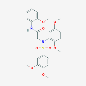 molecular formula C26H30N2O8S B4069016 N~2~-(2,5-dimethoxyphenyl)-N~2~-[(3,4-dimethoxyphenyl)sulfonyl]-N~1~-(2-ethoxyphenyl)glycinamide 