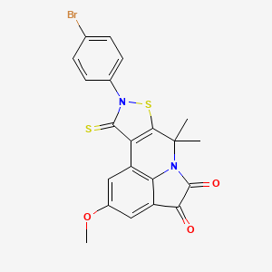 molecular formula C21H15BrN2O3S2 B4069017 9-(4-bromophenyl)-2-methoxy-7,7-dimethyl-10-thioxo-9,10-dihydro-7H-isothiazolo[5,4-c]pyrrolo[3,2,1-ij]quinoline-4,5-dione 