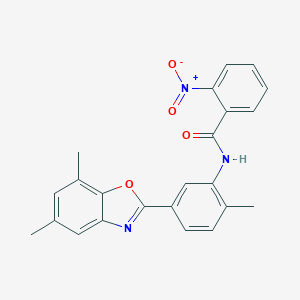 molecular formula C23H19N3O4 B406904 N-[5-(5,7-dimethyl-1,3-benzoxazol-2-yl)-2-methylphenyl]-2-nitrobenzamide 