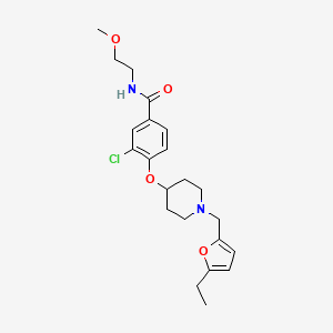 molecular formula C22H29ClN2O4 B4069040 3-chloro-4-({1-[(5-ethyl-2-furyl)methyl]-4-piperidinyl}oxy)-N-(2-methoxyethyl)benzamide 