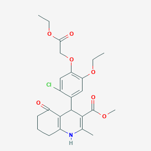 molecular formula C24H28ClNO7 B4069042 methyl 4-[2-chloro-5-ethoxy-4-(2-ethoxy-2-oxoethoxy)phenyl]-2-methyl-5-oxo-1,4,5,6,7,8-hexahydro-3-quinolinecarboxylate 