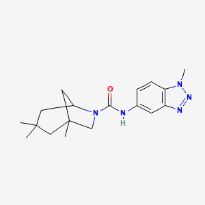 molecular formula C18H25N5O B4069055 1,3,3-trimethyl-N-(1-methyl-1H-1,2,3-benzotriazol-5-yl)-6-azabicyclo[3.2.1]octane-6-carboxamide 