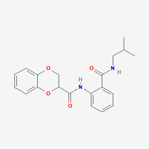 molecular formula C20H22N2O4 B4069063 N-{2-[(isobutylamino)carbonyl]phenyl}-2,3-dihydro-1,4-benzodioxine-2-carboxamide 