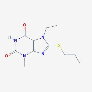 molecular formula C11H16N4O2S B406907 7-Ethyl-3-methyl-8-(propylsulfanyl)-3,7-dihydro-1H-purin-2,6-dion CAS No. 303971-03-1