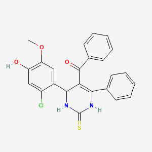 molecular formula C24H19ClN2O3S B4069073 [4-(2-chloro-4-hydroxy-5-methoxyphenyl)-6-phenyl-2-thioxo-1,2,3,4-tetrahydro-5-pyrimidinyl](phenyl)methanone 