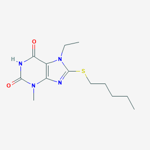 molecular formula C13H20N4O2S B406908 7-ethyl-3-methyl-8-(pentylsulfanyl)-3,7-dihydro-1H-purine-2,6-dione CAS No. 303970-11-8