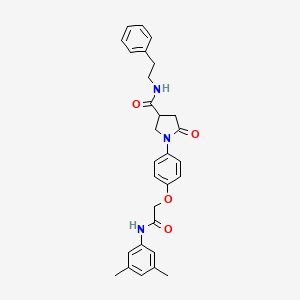 molecular formula C29H31N3O4 B4069083 1-(4-{2-[(3,5-dimethylphenyl)amino]-2-oxoethoxy}phenyl)-5-oxo-N-(2-phenylethyl)-3-pyrrolidinecarboxamide 
