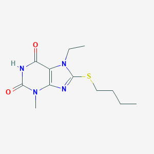 molecular formula C12H18N4O2S B406909 8-Butylsulfanyl-7-ethyl-3-methylpurine-2,6-dione CAS No. 303971-06-4