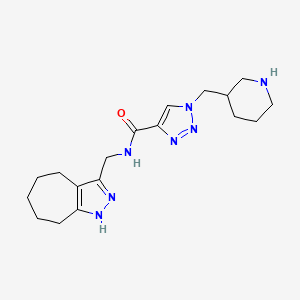 molecular formula C18H27N7O B4069099 N-(1,4,5,6,7,8-hexahydrocyclohepta[c]pyrazol-3-ylmethyl)-1-(piperidin-3-ylmethyl)-1H-1,2,3-triazole-4-carboxamide 