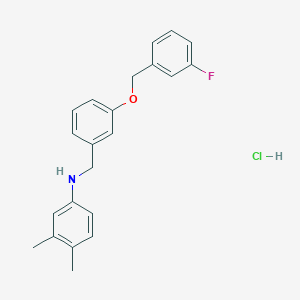 molecular formula C22H23ClFNO B4069104 N-{3-[(3-fluorobenzyl)oxy]benzyl}-3,4-dimethylaniline hydrochloride 