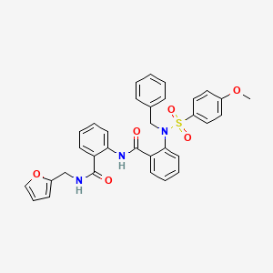 molecular formula C33H29N3O6S B4069108 2-{benzyl[(4-methoxyphenyl)sulfonyl]amino}-N-(2-{[(2-furylmethyl)amino]carbonyl}phenyl)benzamide 