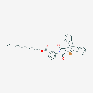 Decyl 3-(1-bromo-16,18-dioxo-17-azapentacyclo[6.6.5.0~2,7~.0~9,14~.0~15,19~]nonadeca-2,4,6,9,11,13-hexaen-17-yl)benzoate (non-preferred name)