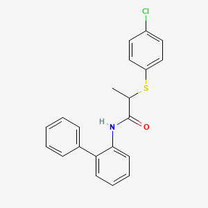 molecular formula C21H18ClNOS B4069115 N-2-biphenylyl-2-[(4-chlorophenyl)thio]propanamide 