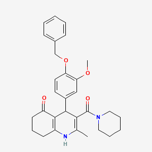 molecular formula C30H34N2O4 B4069142 4-[4-(benzyloxy)-3-methoxyphenyl]-2-methyl-3-(1-piperidinylcarbonyl)-4,6,7,8-tetrahydro-5(1H)-quinolinone 