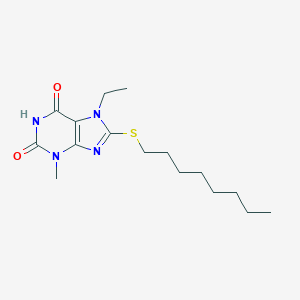 molecular formula C16H26N4O2S B406915 7-ethyl-3-methyl-8-(octylsulfanyl)-3,7-dihydro-1H-purine-2,6-dione CAS No. 303970-72-1