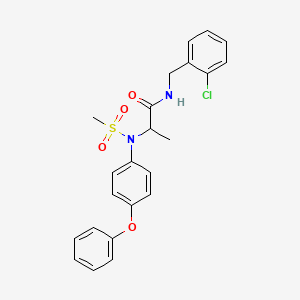 molecular formula C23H23ClN2O4S B4069155 N~1~-(2-chlorobenzyl)-N~2~-(methylsulfonyl)-N~2~-(4-phenoxyphenyl)alaninamide 
