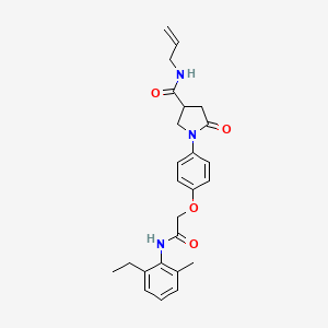 molecular formula C25H29N3O4 B4069164 N-allyl-1-(4-{2-[(2-ethyl-6-methylphenyl)amino]-2-oxoethoxy}phenyl)-5-oxo-3-pyrrolidinecarboxamide 