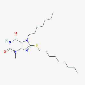 molecular formula C22H38N4O2S B406917 7-heptyl-3-methyl-8-(nonylsulfanyl)-3,7-dihydro-1H-purine-2,6-dione CAS No. 303969-17-7