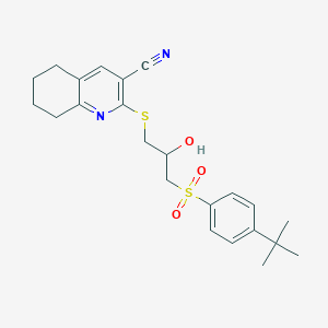 molecular formula C23H28N2O3S2 B4069197 2-({3-[(4-tert-butylphenyl)sulfonyl]-2-hydroxypropyl}thio)-5,6,7,8-tetrahydro-3-quinolinecarbonitrile 