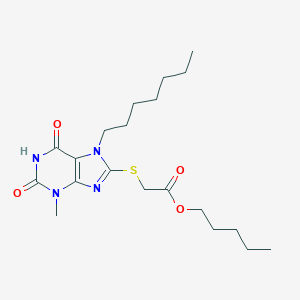 pentyl [(7-heptyl-3-methyl-2,6-dioxo-2,3,6,7-tetrahydro-1H-purin-8-yl)sulfanyl]acetate