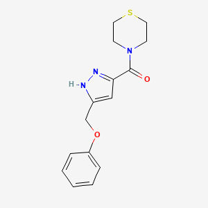molecular formula C15H17N3O2S B4069204 4-{[5-(phenoxymethyl)-1H-pyrazol-3-yl]carbonyl}thiomorpholine 