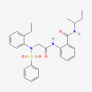 molecular formula C27H31N3O4S B4069217 N-(sec-butyl)-2-{[N-(2-ethylphenyl)-N-(phenylsulfonyl)glycyl]amino}benzamide 