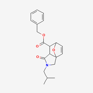 molecular formula C20H23NO4 B4069221 benzyl 3-isobutyl-4-oxo-10-oxa-3-azatricyclo[5.2.1.0~1,5~]dec-8-ene-6-carboxylate 