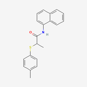 molecular formula C20H19NOS B4069228 2-[(4-methylphenyl)thio]-N-1-naphthylpropanamide 