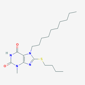 8-(butylsulfanyl)-7-decyl-3-methyl-3,7-dihydro-1H-purine-2,6-dione
