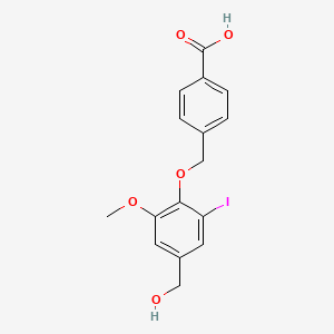 molecular formula C16H15IO5 B4069262 4-{[4-(hydroxymethyl)-2-iodo-6-methoxyphenoxy]methyl}benzoic acid 