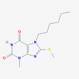 7-hexyl-3-methyl-8-(methylsulfanyl)-3,7-dihydro-1H-purine-2,6-dione