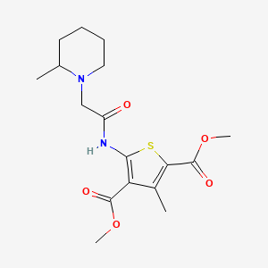 dimethyl 3-methyl-5-{[(2-methyl-1-piperidinyl)acetyl]amino}-2,4-thiophenedicarboxylate