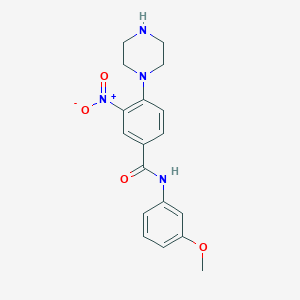 molecular formula C18H20N4O4 B4069289 N-(3-methoxyphenyl)-3-nitro-4-(1-piperazinyl)benzamide 