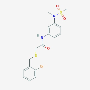 molecular formula C17H19BrN2O3S2 B4069296 2-[(2-bromobenzyl)thio]-N-{3-[methyl(methylsulfonyl)amino]phenyl}acetamide 