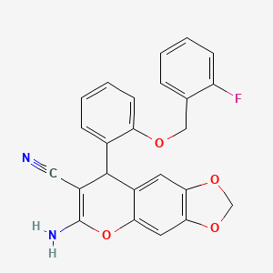 molecular formula C24H17FN2O4 B4069303 6-amino-8-{2-[(2-fluorobenzyl)oxy]phenyl}-8H-[1,3]dioxolo[4,5-g]chromene-7-carbonitrile 
