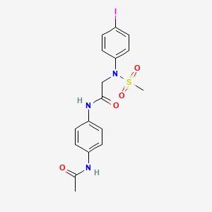 molecular formula C17H18IN3O4S B4069320 N~1~-[4-(acetylamino)phenyl]-N~2~-(4-iodophenyl)-N~2~-(methylsulfonyl)glycinamide 