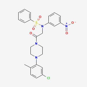 molecular formula C25H25ClN4O5S B4069337 N-{2-[4-(5-Chloro-2-methyl-phenyl)-piperazin-1-yl]-2-oxo-ethyl}-N-(3-nitro-phenyl)-benzenesulfonamide 
