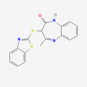 molecular formula C17H13N3OS2 B4069343 3-(1,3-benzothiazol-2-ylthio)-4-methyl-3H-1,5-benzodiazepin-2-ol 
