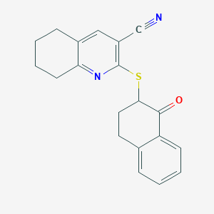 molecular formula C20H18N2OS B4069353 2-[(1-oxo-1,2,3,4-tetrahydro-2-naphthalenyl)thio]-5,6,7,8-tetrahydro-3-quinolinecarbonitrile 