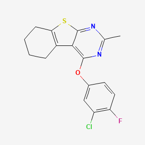molecular formula C17H14ClFN2OS B4069366 4-(3-chloro-4-fluorophenoxy)-2-methyl-5,6,7,8-tetrahydro[1]benzothieno[2,3-d]pyrimidine 