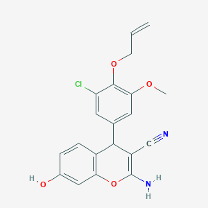 molecular formula C20H17ClN2O4 B4069388 4-[4-(allyloxy)-3-chloro-5-methoxyphenyl]-2-amino-7-hydroxy-4H-chromene-3-carbonitrile 