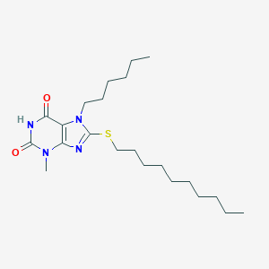 8-(decylsulfanyl)-7-hexyl-3-methyl-3,7-dihydro-1H-purine-2,6-dione