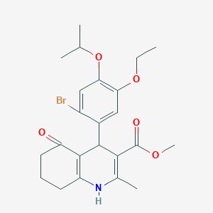 molecular formula C23H28BrNO5 B4069390 methyl 4-(2-bromo-5-ethoxy-4-isopropoxyphenyl)-2-methyl-5-oxo-1,4,5,6,7,8-hexahydro-3-quinolinecarboxylate 
