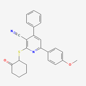 6-(4-methoxyphenyl)-2-[(2-oxocyclohexyl)thio]-4-phenylnicotinonitrile
