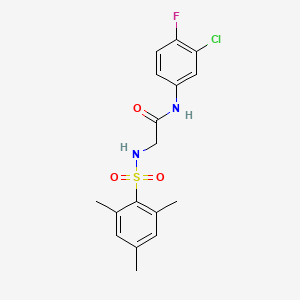 molecular formula C17H18ClFN2O3S B4069405 N~1~-(3-chloro-4-fluorophenyl)-N~2~-(mesitylsulfonyl)glycinamide 