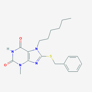 molecular formula C19H24N4O2S B406941 8-(benzylsulfanyl)-7-hexyl-3-methyl-3,7-dihydro-1H-purine-2,6-dione CAS No. 316359-44-1