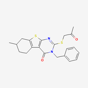 molecular formula C21H22N2O2S2 B4069412 3-benzyl-7-methyl-2-[(2-oxopropyl)thio]-5,6,7,8-tetrahydro[1]benzothieno[2,3-d]pyrimidin-4(3H)-one 