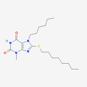 7-hexyl-3-methyl-8-(octylsulfanyl)-3,7-dihydro-1H-purine-2,6-dione
