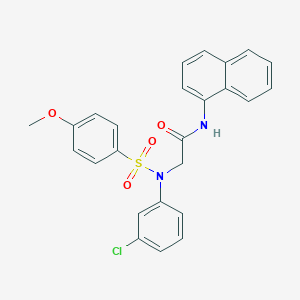 molecular formula C25H21ClN2O4S B4069420 N~2~-(3-chlorophenyl)-N~2~-[(4-methoxyphenyl)sulfonyl]-N~1~-1-naphthylglycinamide 